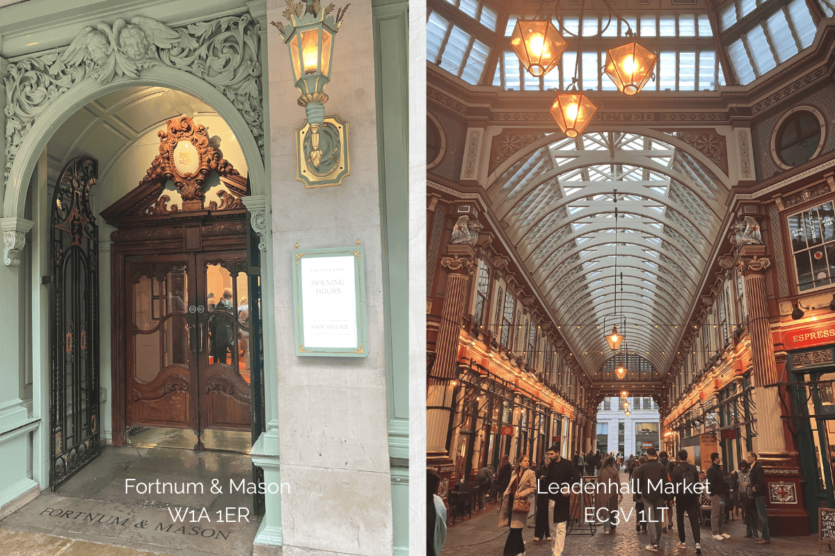 Leadenhall Market + Fortnum & Mason in London